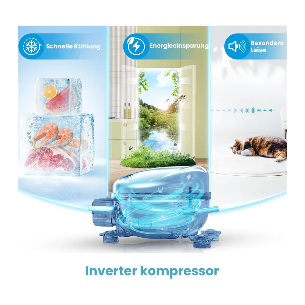 Comfee 80L Kühlschränke mit Gefrierfach, EEK D, 39dB,Inverter‑Kompressor [Energieklasse D] — 5