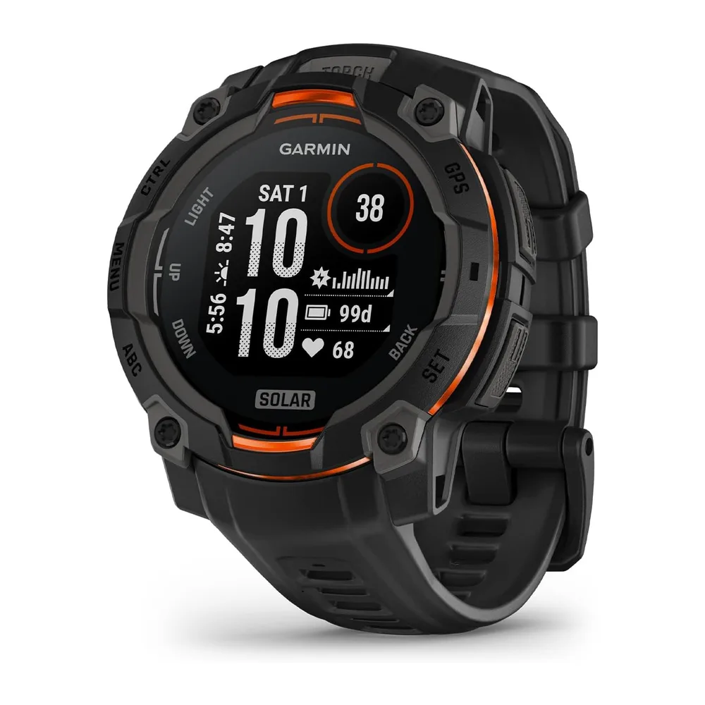 Garmin Instinct 3 45mm SOLAR – GPS-Multisport-Smartwatch, 0,9" Display, bis zu 28 Tage Akkulaufzeit, 80+