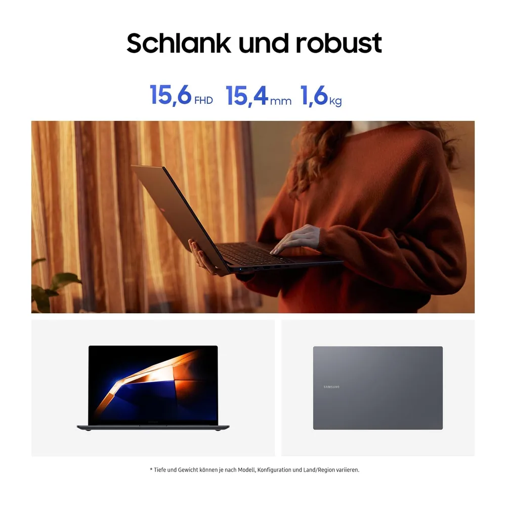 Samsung Galaxy Book4 Notebook, 15,6-Zoll-Display, Intel Core i3-Prozessor, 8 GB RAM, Laptop mit 256 GB — 3