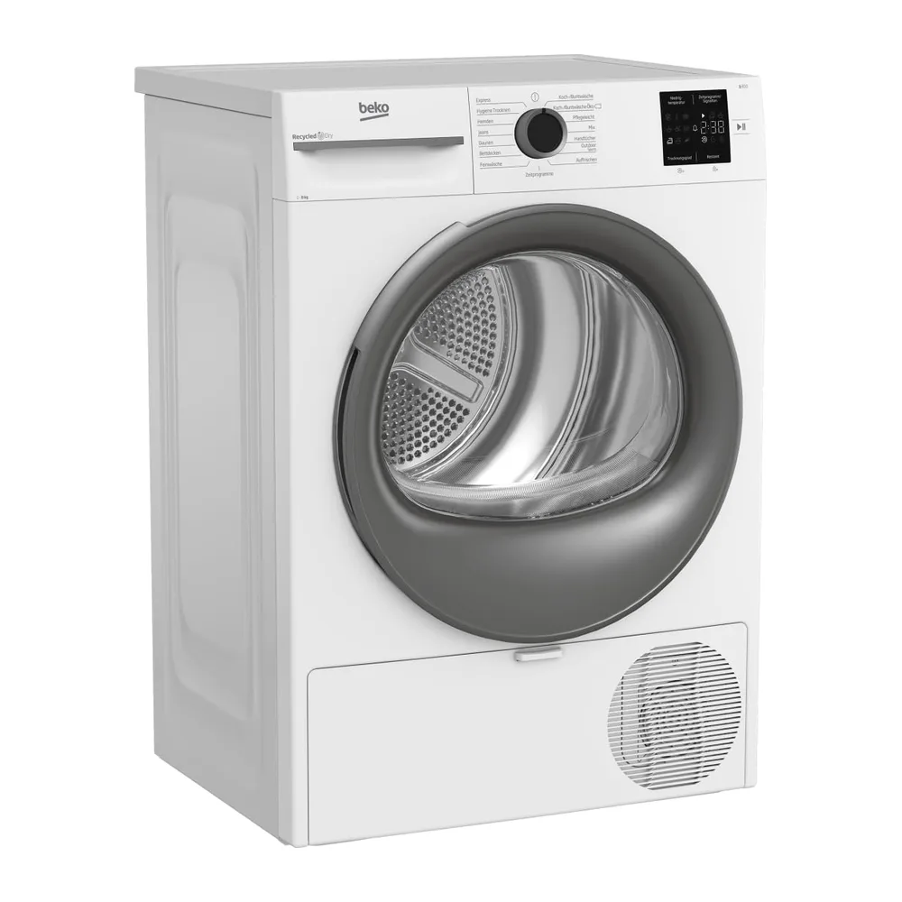 Beko BM3T38210W1 Wärmepumpentrockner, Wäschetrockner, 8 kg, allergikergeeignet, Hygiene Trocknen & Hygiene