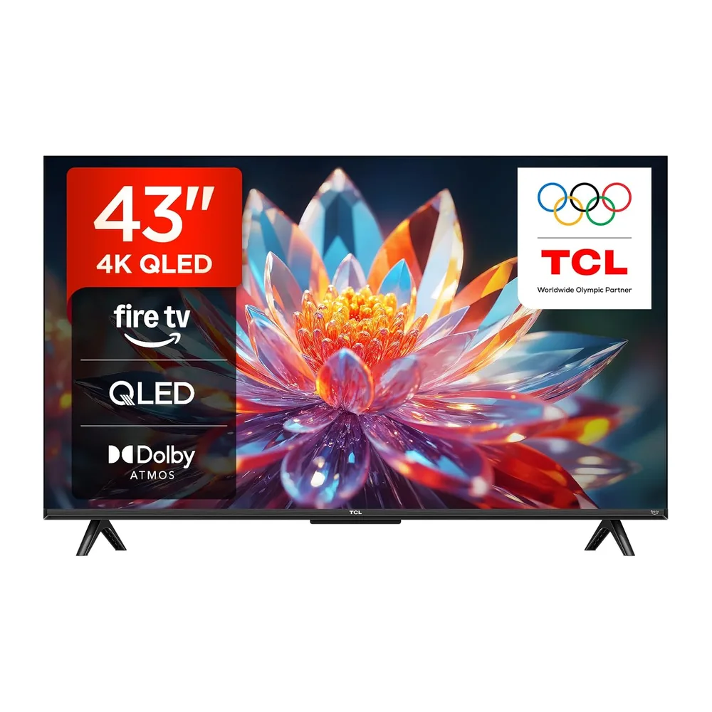 TCL 43T6C 43 Zoll QLED Fernseher, 4K UHD Fire TV, HDR10+, Dolby Vision & Atmos, Smart TV mit Sprachsteuerung
