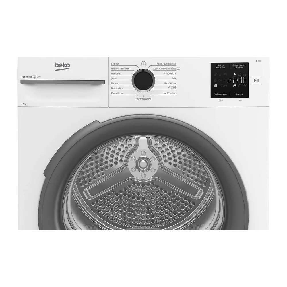 Beko BM3T37210W1 Wäschetrockner, 7 kg, Frontlader Wärmepumpentrockner, 15 Programme, Sensortrocknung, — 5