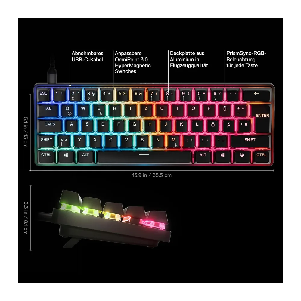SteelSeries Apex Pro Mini Gen 3 Gaming Tastatur 60 Prozent — 3