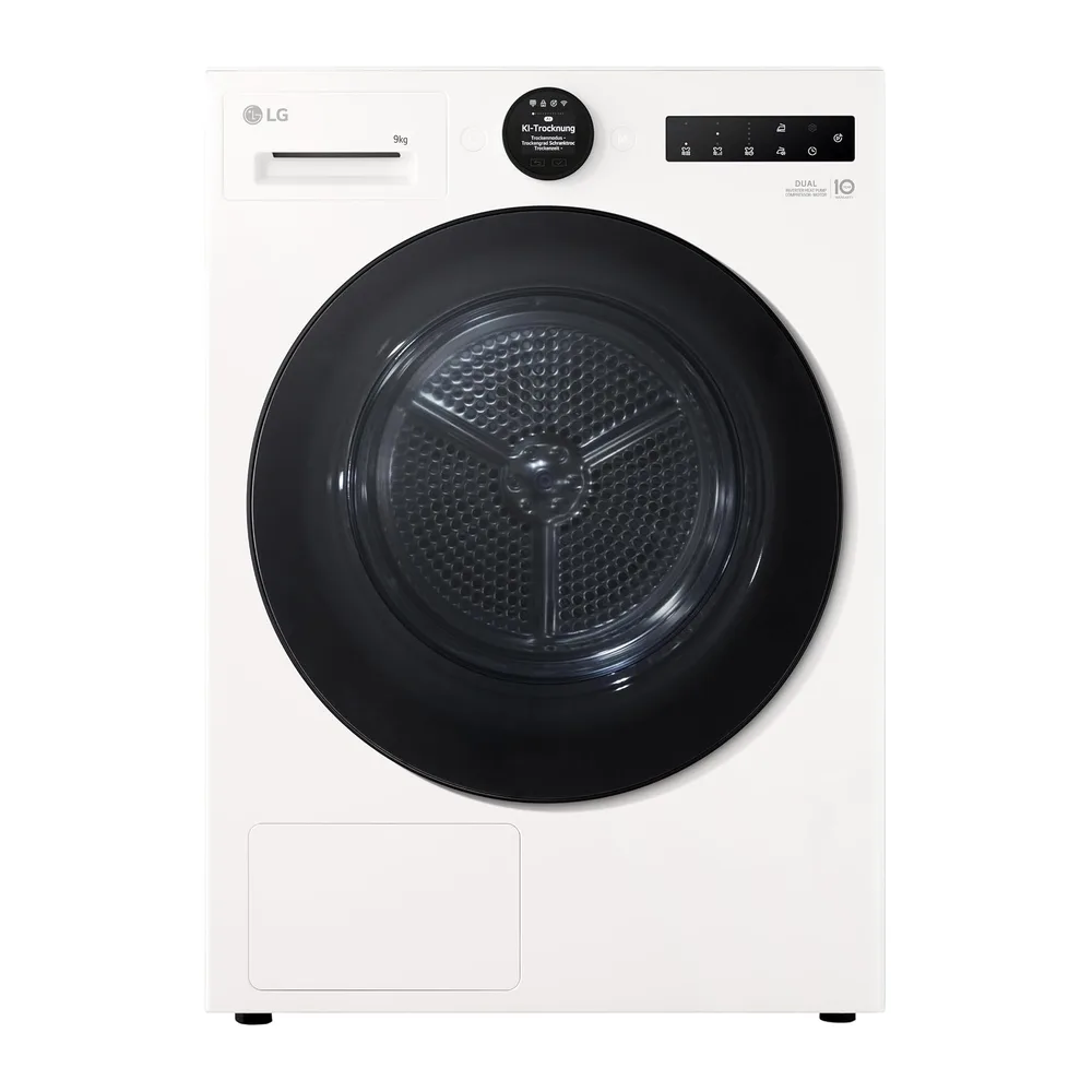 LG RT90X8C Wärmepumpen-Trockner (9 kg, Energieklasse B) mit AI Dry (Easy-Touch Drehregler, TurboDry,