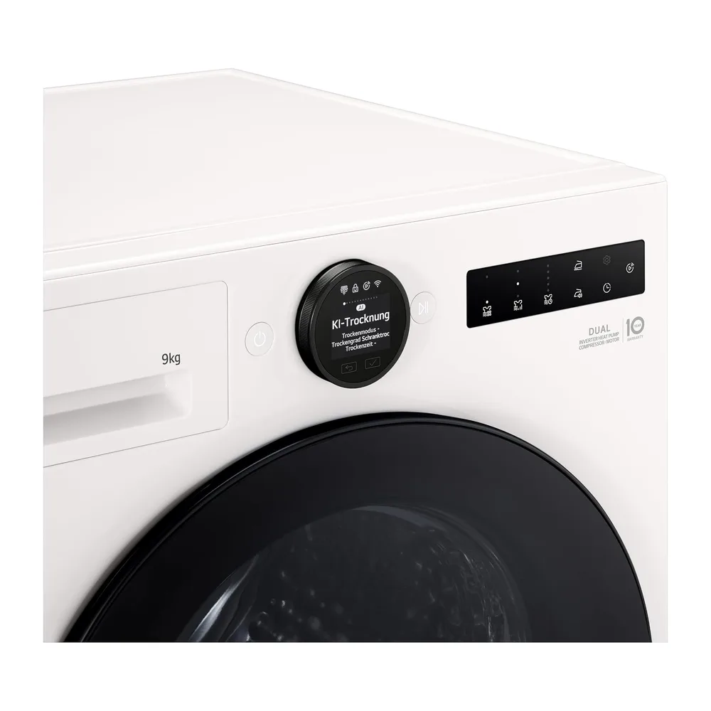 LG RT90X8C Wärmepumpen-Trockner (9 kg, Energieklasse B) mit AI Dry (Easy-Touch Drehregler, TurboDry, — 4