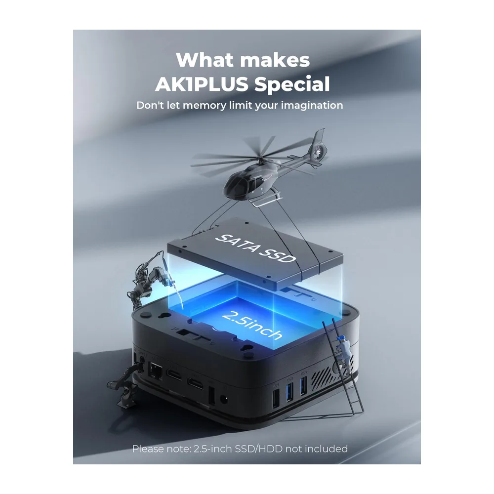NiPoGi AK1PLUS Mini PC Ιntel 12th Gen Alder Lake-Ν N95(Max 3,4GHz) 8GB DDR4 256GB M.2 SSD,Mini Computer mit — 6