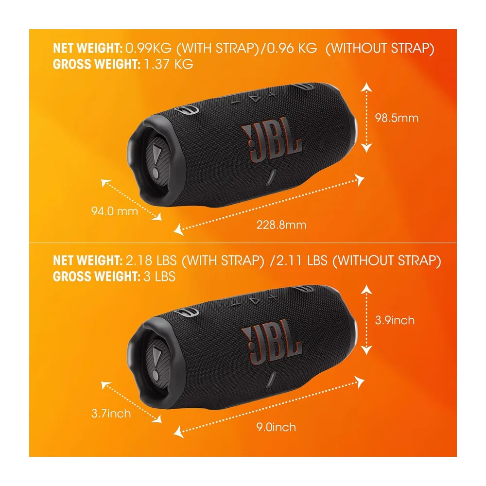 JBL Charge 6, tragbarer Bluetooth-Lautsprecher, 28 Stunden Akkulaufzeit, IP68 wasserdicht, Staub- und — 3