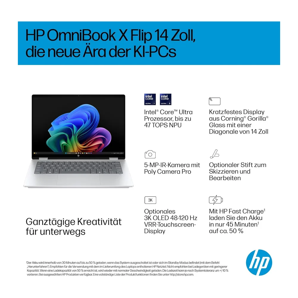 HP OmniBook X Flip NG AI 14-fm0275ng 2in1 Laptop — 2