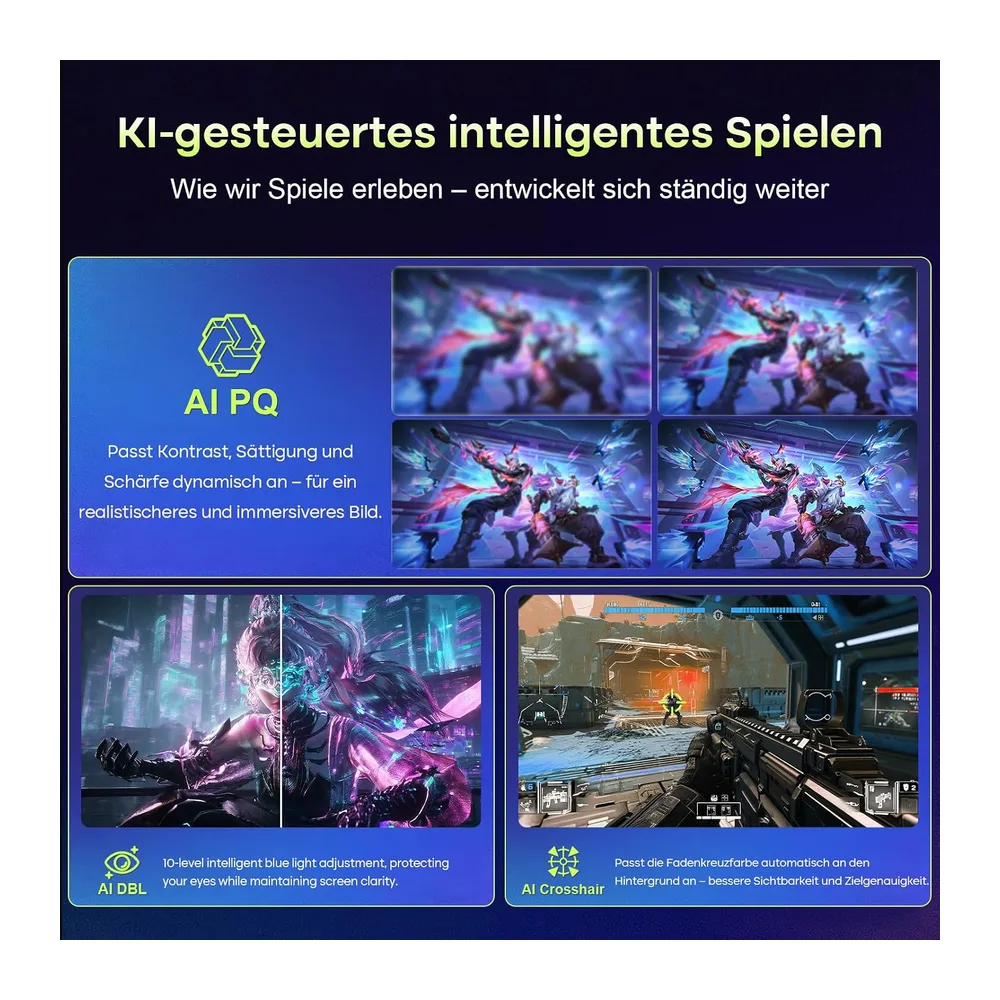 Amzfast 34 Zoll Curved Gaming Monitor, 3440x1440 UWQHD, 240Hz, 1ms MPRT, 1500R VA Curved, 21:9, 3000:1 — 4