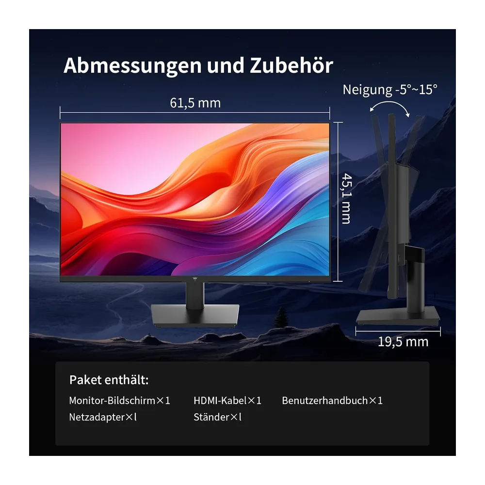 KTC Monitor 27 Zoll, QHD 2K 2560×1440, 100Hz OC 120Hz, IPS Panel, Anti-Blaulicht Bildschirm, 96% DCI-P3, 126% — 6