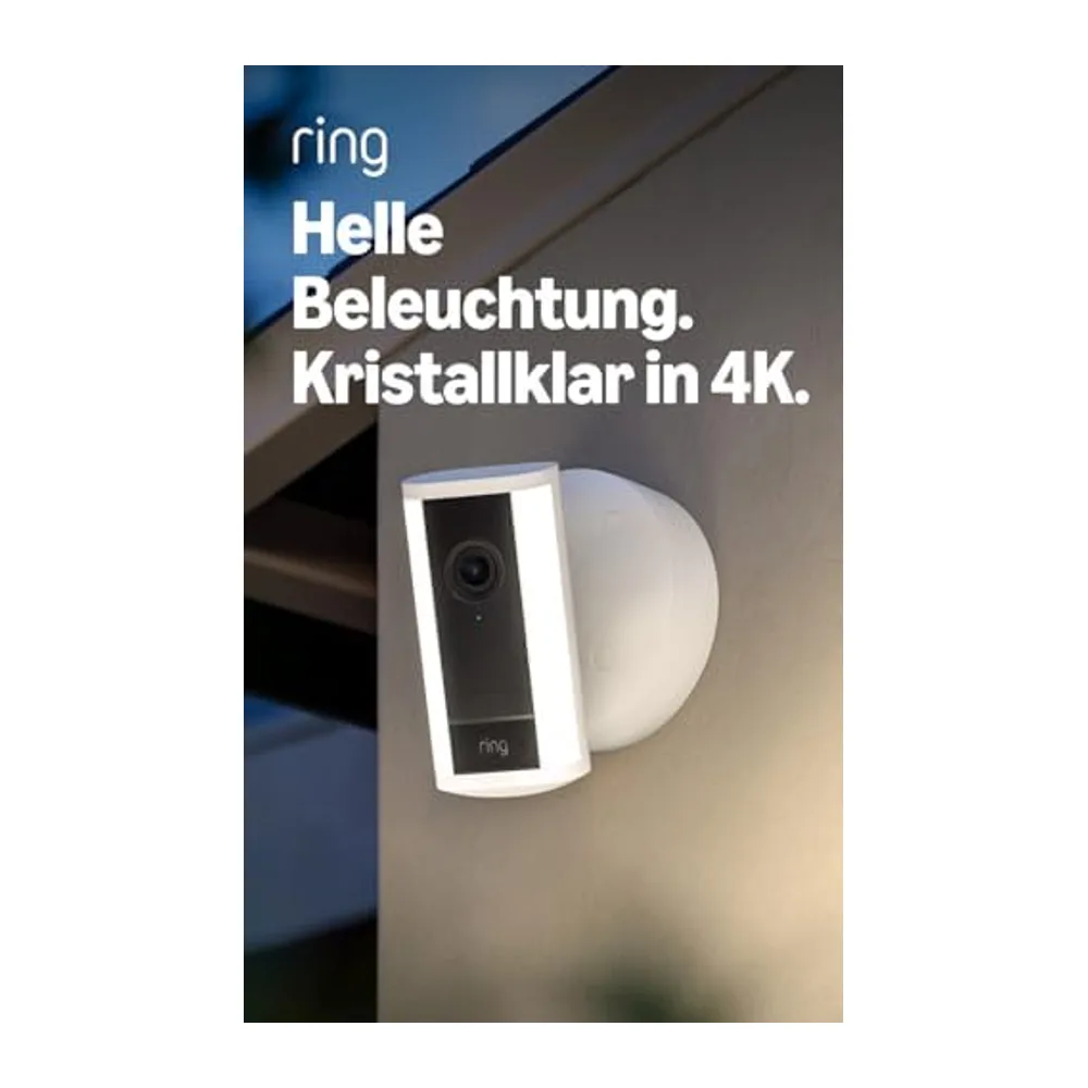 Ring Spotlight Camera 4K Pro, Spotlight Kamera Kabel (neueste Generation), Außenkamera, Retinal 4K,