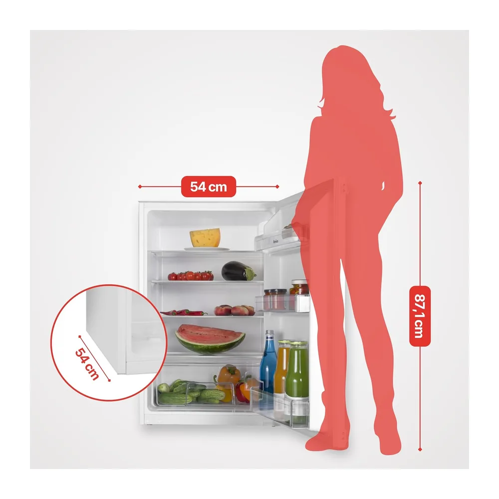 Amica EVKS 16172-1 Einbaukühlschrank 88 cm Nische Schlepptür Inverter Kompressor 135 L LED Beleuchtung — 3