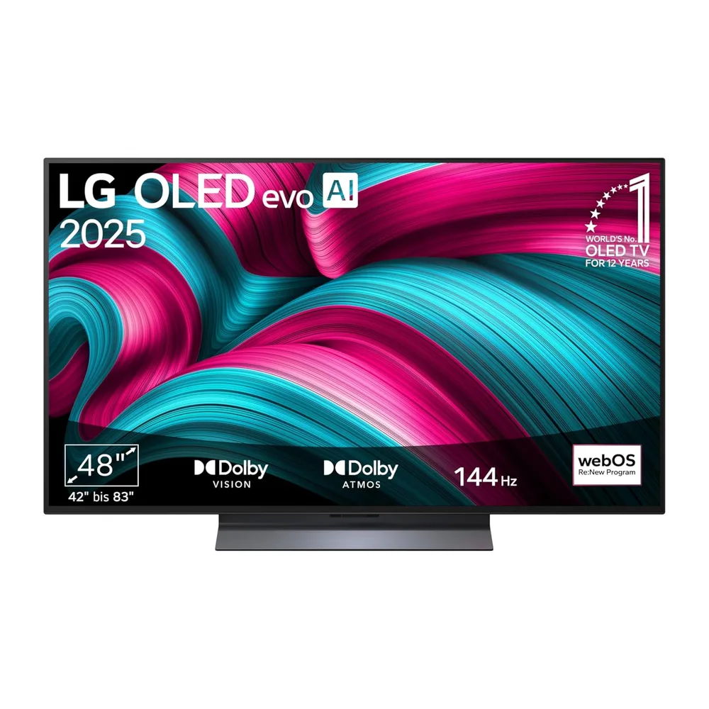 LG OLED48C5ELB, 48 Zoll (121 cm), 4K OLED evo AI TV, α9 Gen8 Prozessor, webOS 25, 120Hz (VRR bis zu 144Hz),