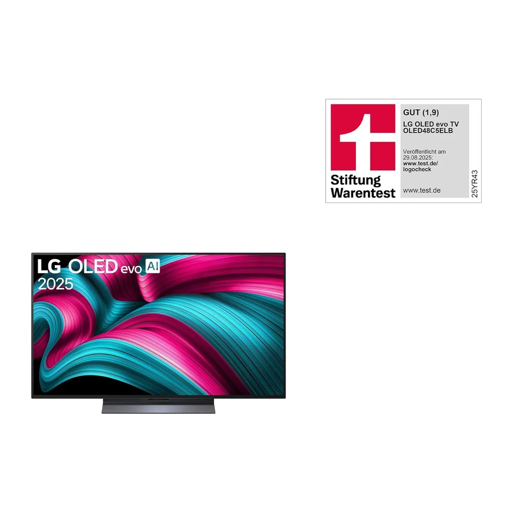 LG OLED48C5ELB, 48 Zoll (121 cm), 4K OLED evo AI TV, α9 Gen8 Prozessor, webOS 25, 120Hz (VRR bis zu 144Hz), — 2