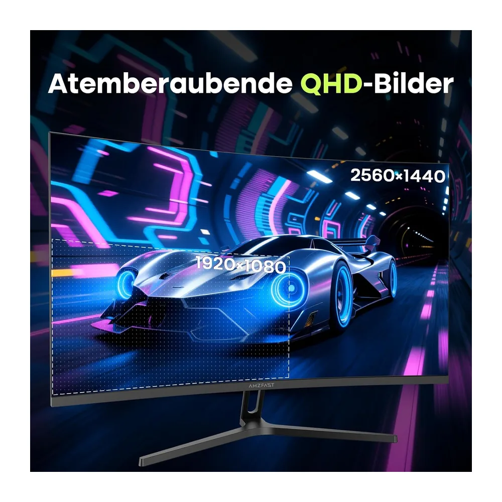 Amzfast Gaming Monitor Curved 27 Zoll, 280Hz, QHD 2560x1440, HDMI 2.1x2 — 4