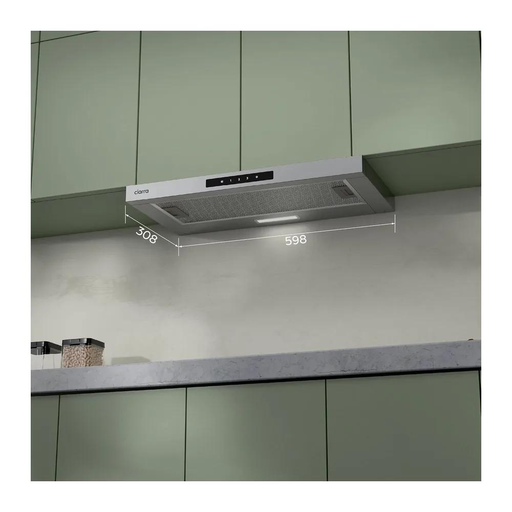 CIARRA CBCS6909A A+ Flachschirmhaube Dunstabzugshaube 60 cm Umluft Abluft [Energieklasse A+] — 2