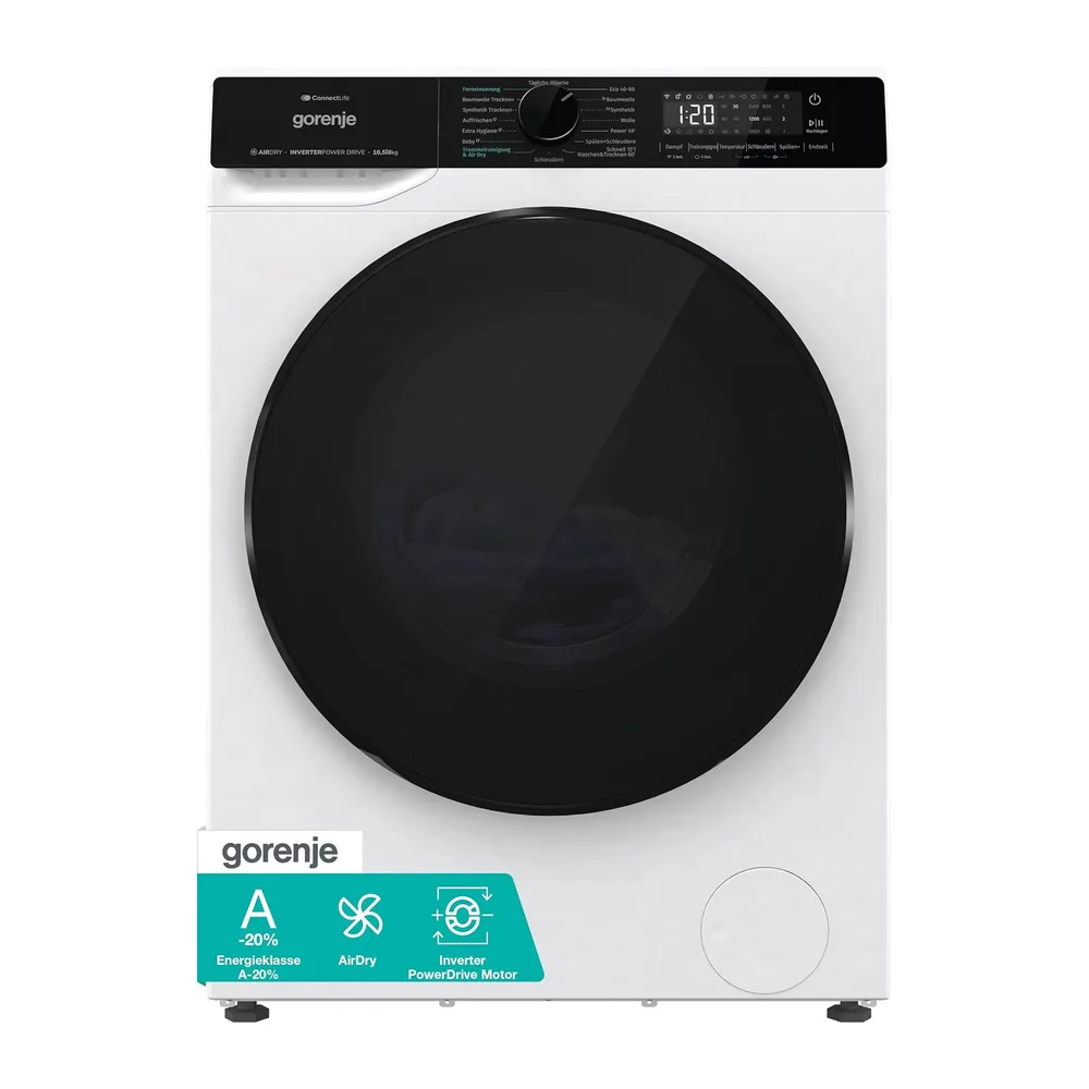 Gorenje WD2PA1X64ADW/DE Waschtrockner, Connect Life, 16 Programme, 10,5 kg waschen, 6kg trocknen, 54 Liter,