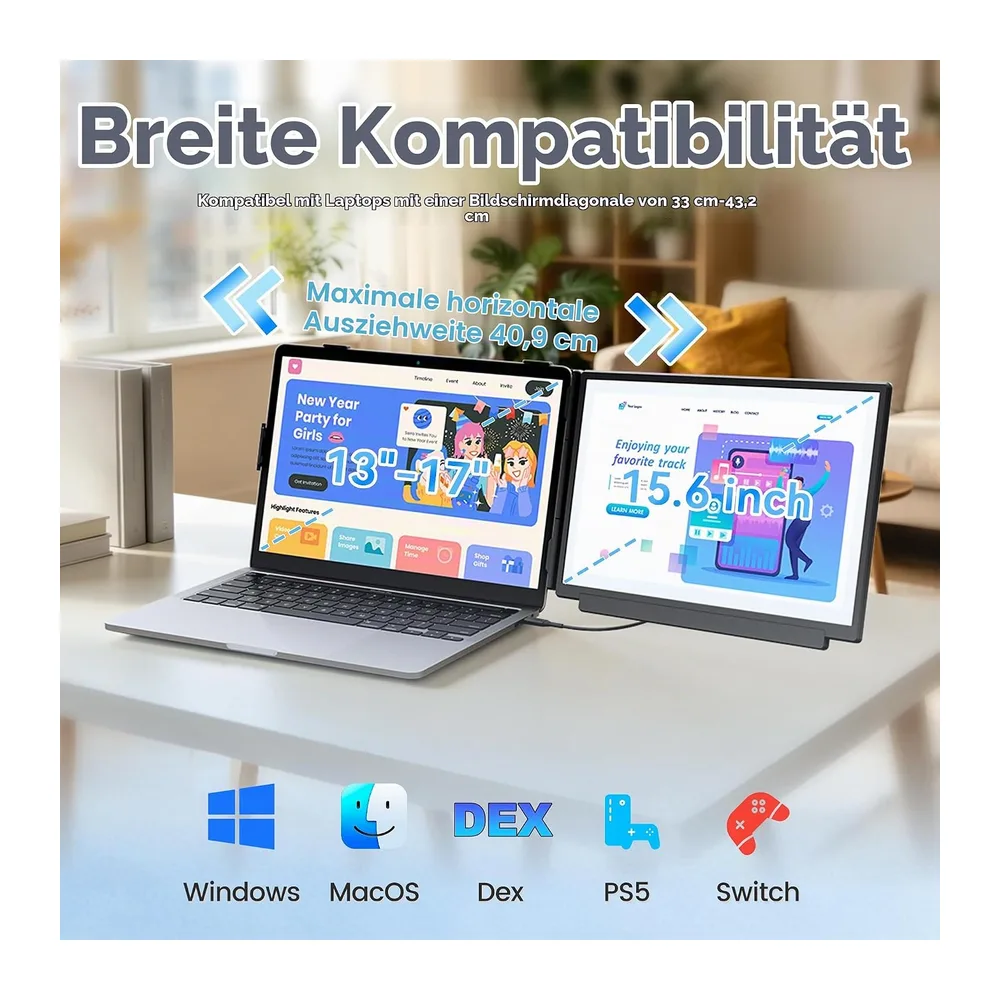 Domyfan 15.6" Laptop Bildschirm Erweiterung — 5