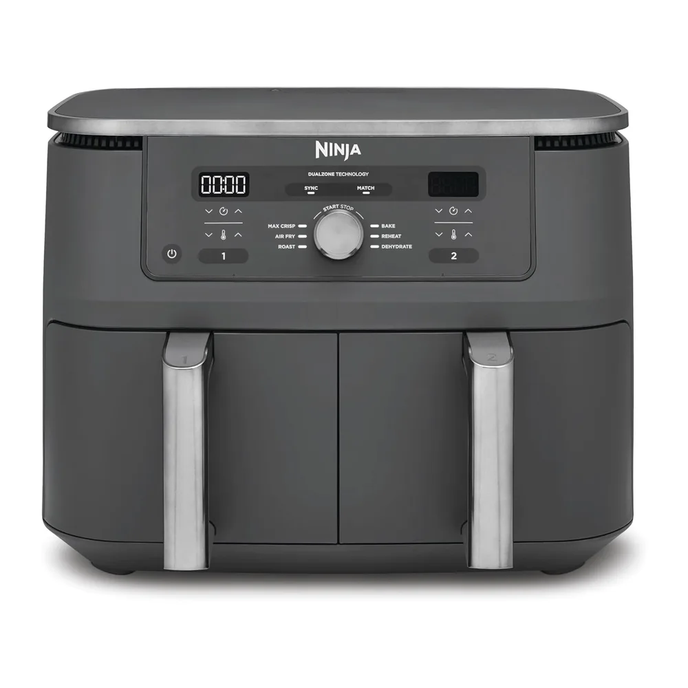 Ninja Dual Zone Digital Air Fryer, 2 Schubladen, Metallic Grau DZ400EU