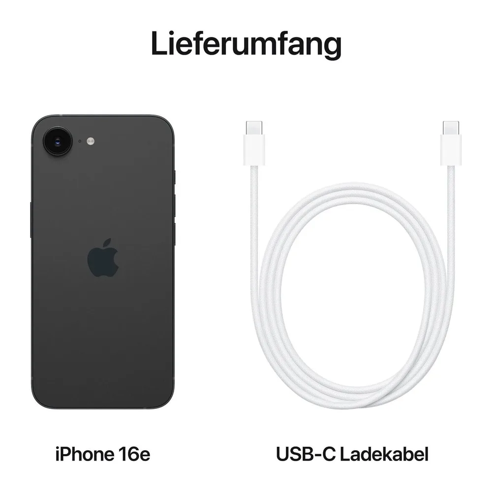 Apple iPhone 16e, 128GB, Schwarz (Generalüberholt) — 6