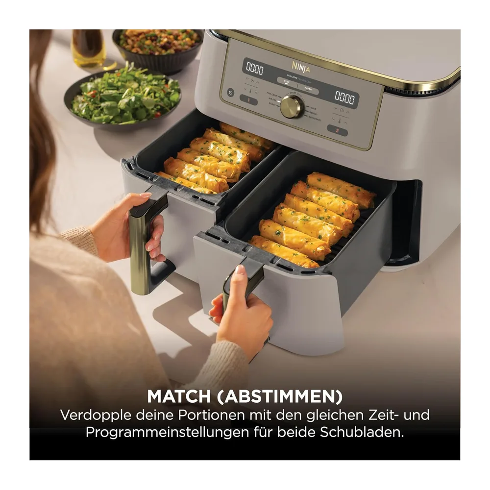 Ninja Dual Zone Digital Air Fryer, 2 Schubladen, 6-in-1, Heißluftfritteuse — 4