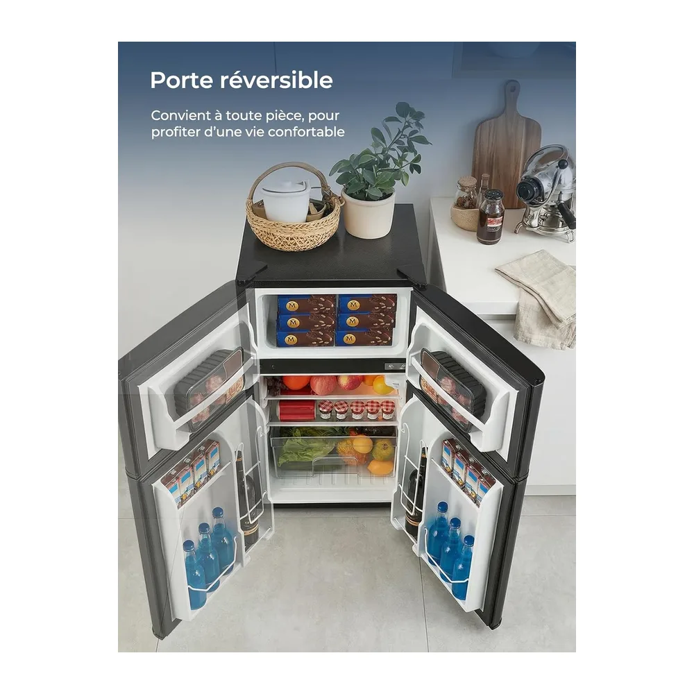 FOHERE Mini Kühlschrank mit Gefrierfach Klein 90L — 5