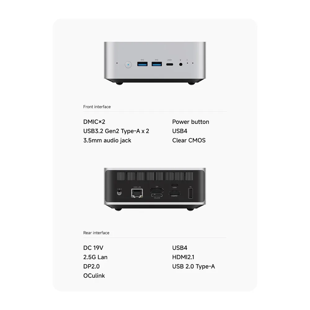 MINIS FORUM AI X1-255 Mini-PC, AMD Ryzen 7 255 (8C/16T, bis zu 4,9 GHz), 32 GB DDR5 RAM, 1 TB M.2 SSD, — 6