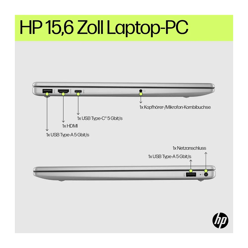 HP Laptop | 15,6" FHD Display | Intel N100 | 4 GB DDR4 RAM | 128 GB UFS | Intel UHD Graphics | Windows 11 — 5