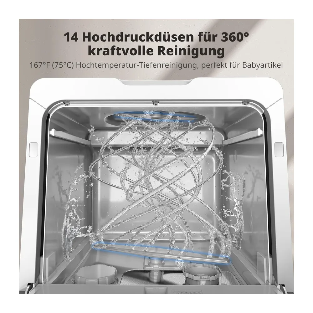 AIRMSEN Tischgeschirrspüler, Mini Geschirrspüler mit 8+3 Programmen [Energieklasse D] — 6