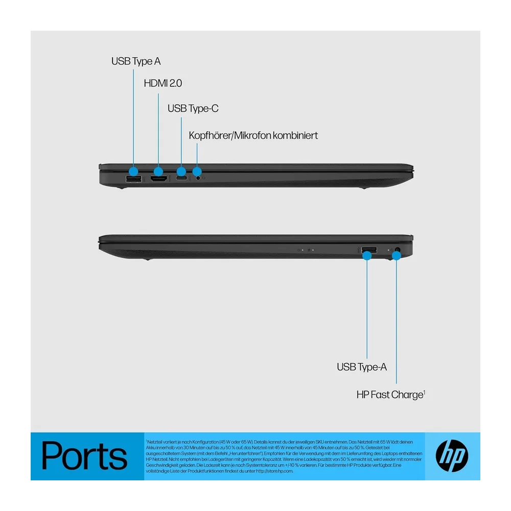 HP Laptop mit 17,3" HD+ Display, Intel Celeron N4120, 8 GB DDR4 RAM, 256 GB SSD, Intel UHD-Grafik, Windows — 4