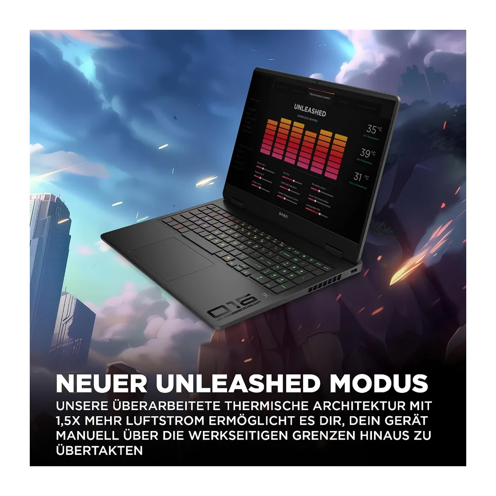 HP Omen Gaming Laptop, 16" 2K WUXGA Display,1920×1200, 16:10, 144Hz, AMD Ryzen 9 8940HX, NVIDIA GeForce RTX — 6