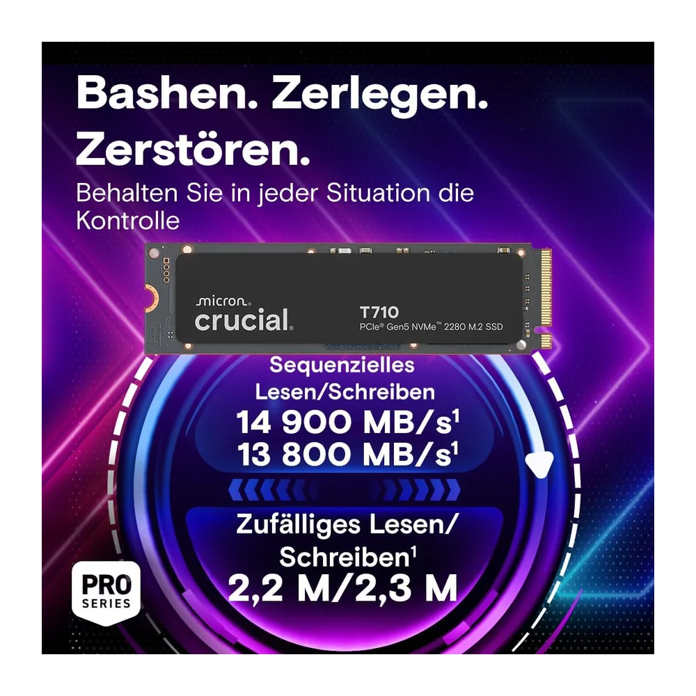 Crucial T710 SSD 1TB M.2 NVMe PCIe 5.0 x4 Gen5 — 2