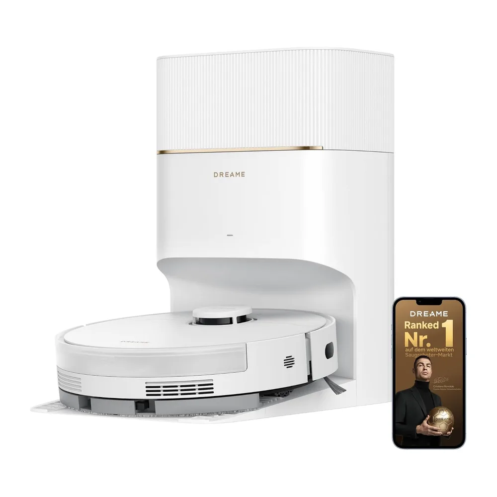 dreame D20 Pro Plus Saugroboter, 13.000 Pa Saugkraft, DuoBrush für Tierhaare, Eckenrein, Selbstentl,