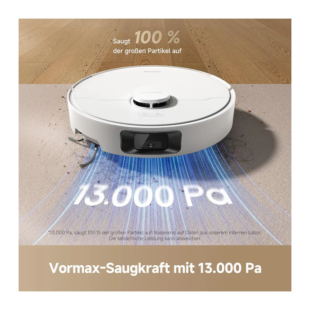 dreame D20 Pro Plus Saugroboter, 13.000 Pa Saugkraft, DuoBrush für Tierhaare, Eckenrein, Selbstentl, — 3