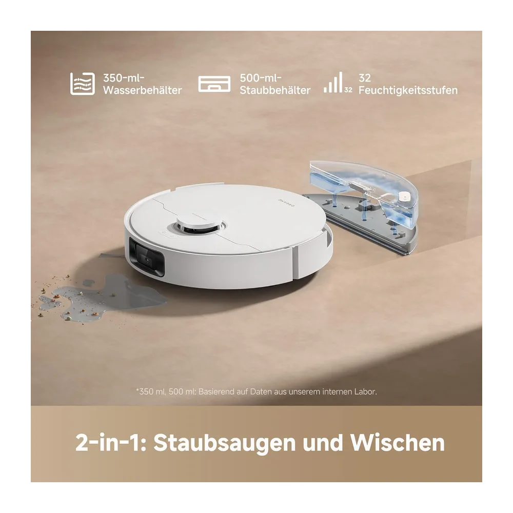 dreame D20 Pro Plus Saugroboter, 13.000 Pa Saugkraft, DuoBrush für Tierhaare, Eckenrein, Selbstentl, — 6