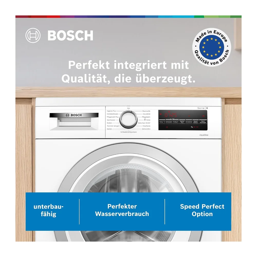 Bosch Serie 6 Unterbau-Waschmaschine 8 kg 1400 UpM AquaStop WUU28T71 [Energieklasse B] — 3
