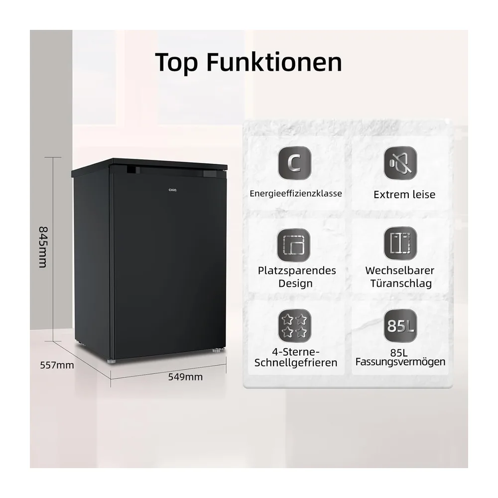 CHiQ 85L Gefrierschrank, 4 Sterne Schnellgefrieren(-24°C), EEK C [Energieklasse C] — 3