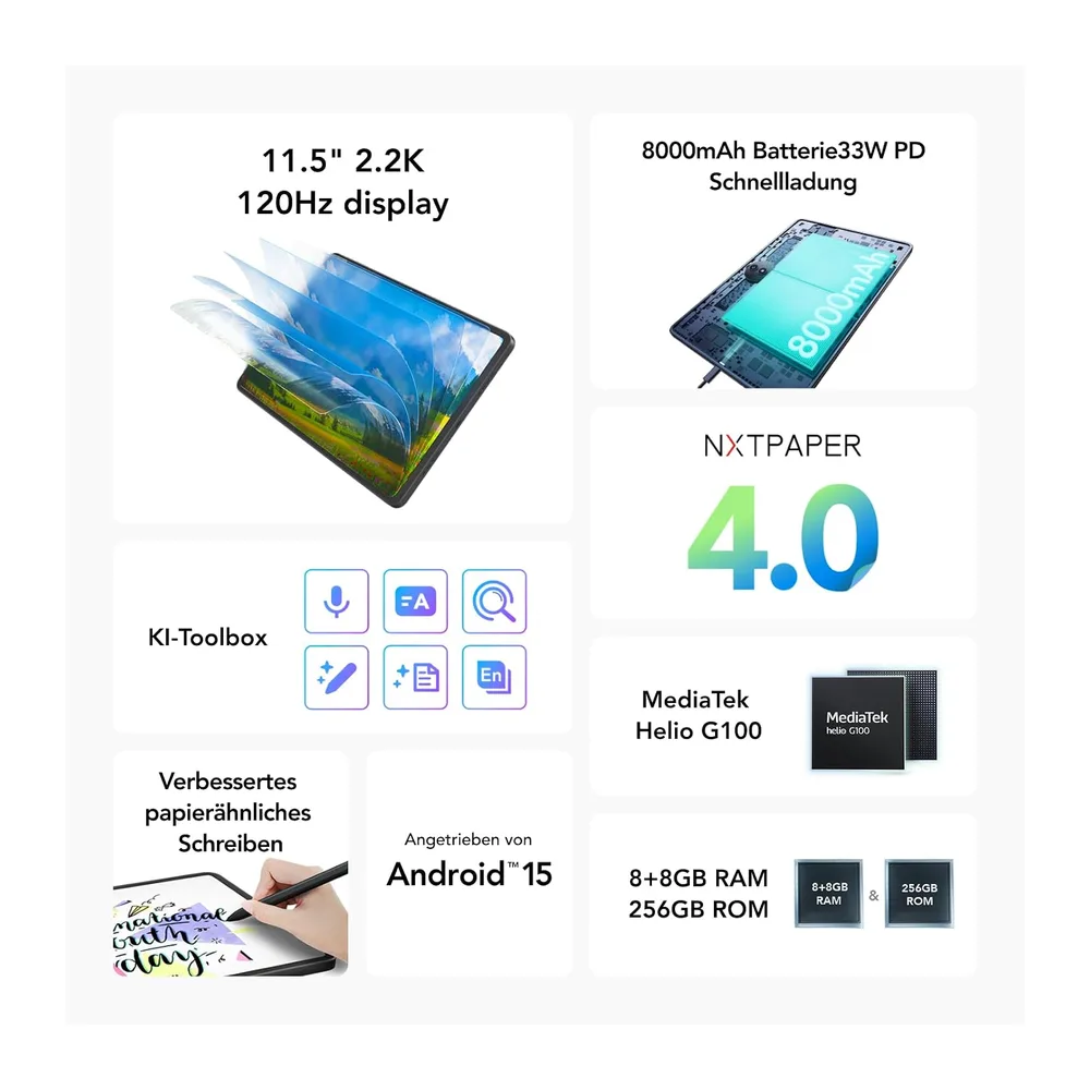 TCL NXTPAPER 11 Plus Tablet mit Flipcase & T-Pen — 2