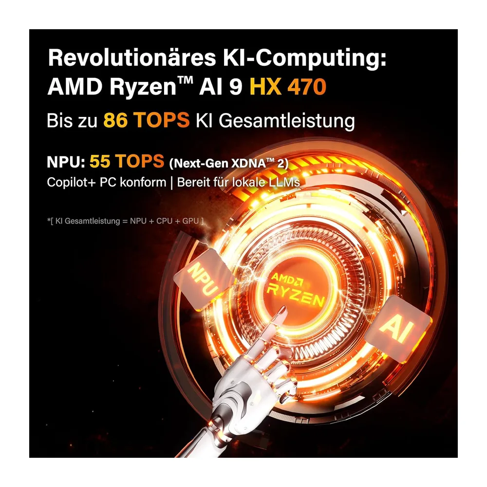 GEEKOM AI Mini PC A9 Max mit AMD Ryzen AI 9 HX 470 — 4