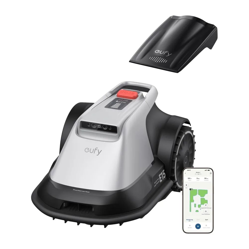 eufy E15 Mähroboter, Keine Signalausfälle, Kein RTK, TrueVision Technologie, Smart-Navigation, Garten bis