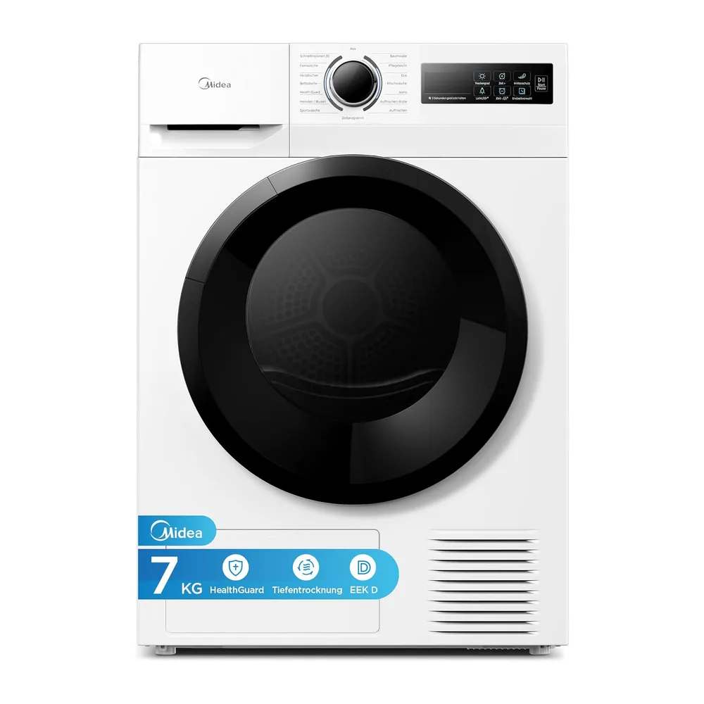 Midea Wärmepumpentrockner 7 kg, Energieklasse D, MD11EH70BD, Weiß [Energieklasse D]