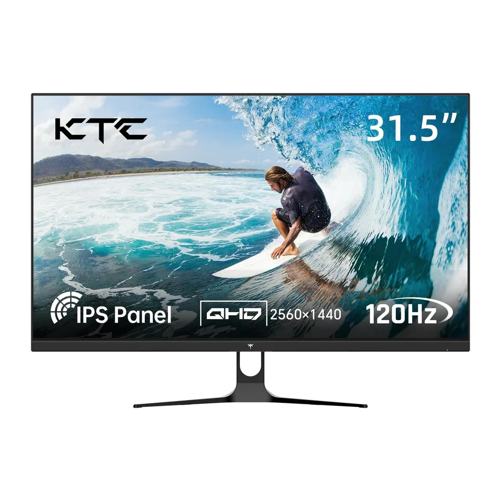 KTC 32 Zoll WQHD Monitor, 2560×1440 IPS PC Monitor, 120Hz, ΔE<2, 99% sRGB, 85% DCI-P3, HDR10,