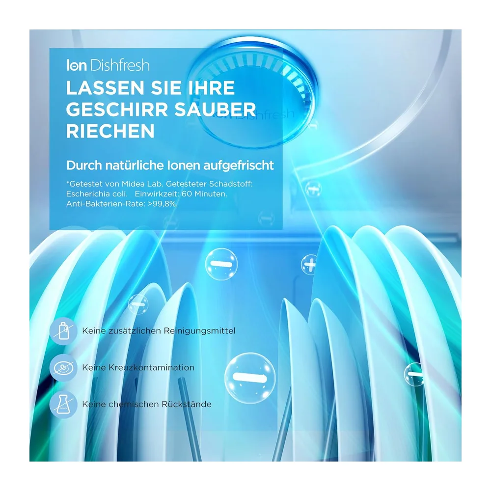 Midea Spülmaschine 60cm Freistehend & Unterbaufähig 14 Maßgedecke Weiß [Energieklasse C] — 2