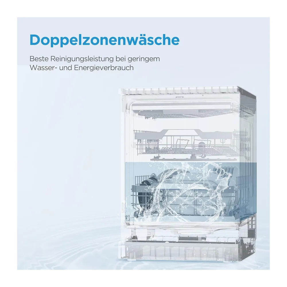Midea Spülmaschine 60cm Freistehend & Unterbaufähig 14 Maßgedecke Weiß [Energieklasse C] — 4