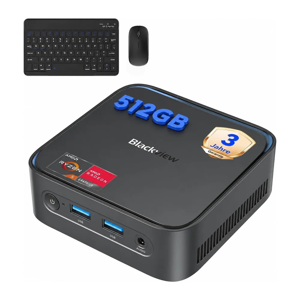 Blackview Mini PC MP50 mit Tastatur und Maus