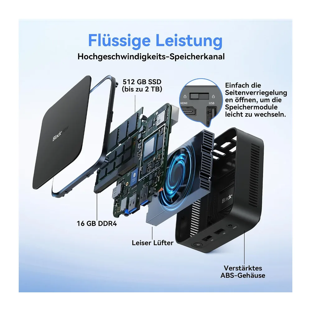 Blackview Mini PC MP50 mit Tastatur und Maus — 4
