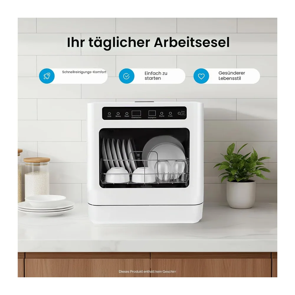 Mini Geschirrspüler 6-8 Maßgedecke Tischspülmaschine 800W Tischgeschirrspüler mit 4 Reinigungsmodi — 5
