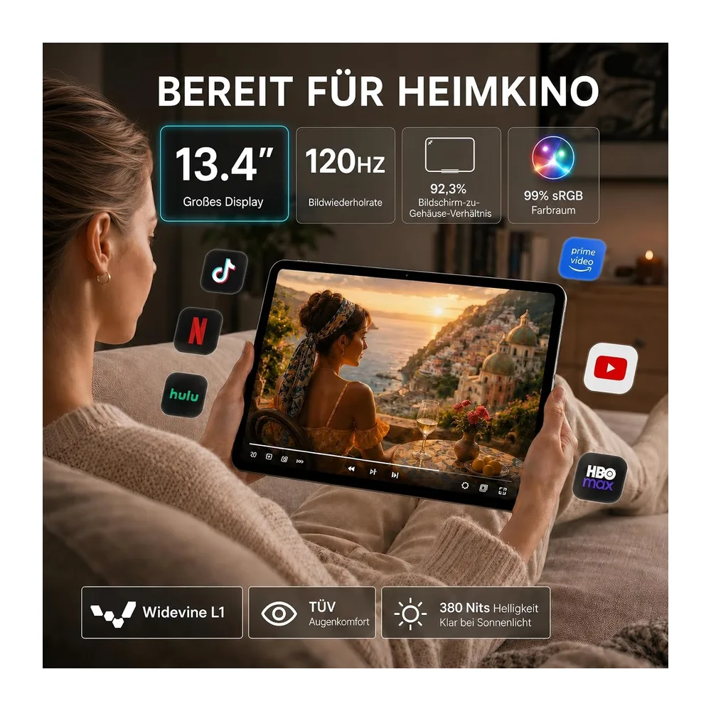 TABWEE 13,4 Zoll Tablet mit Tastatur und Stift für Studium & Büro — 3