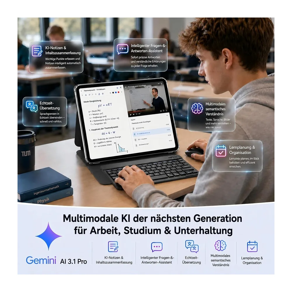 TABWEE 13,4 Zoll Tablet mit Tastatur und Stift für Studium & Büro — 5