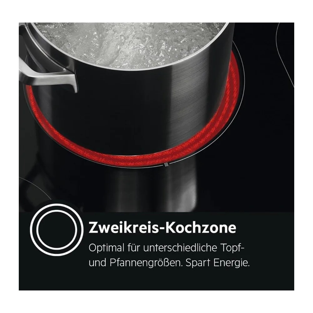 AEG Glaskeramik-Kochfeld 60cm, 4 Kochzonen, schnelles Aufheizen, TN64RA06XB — 3